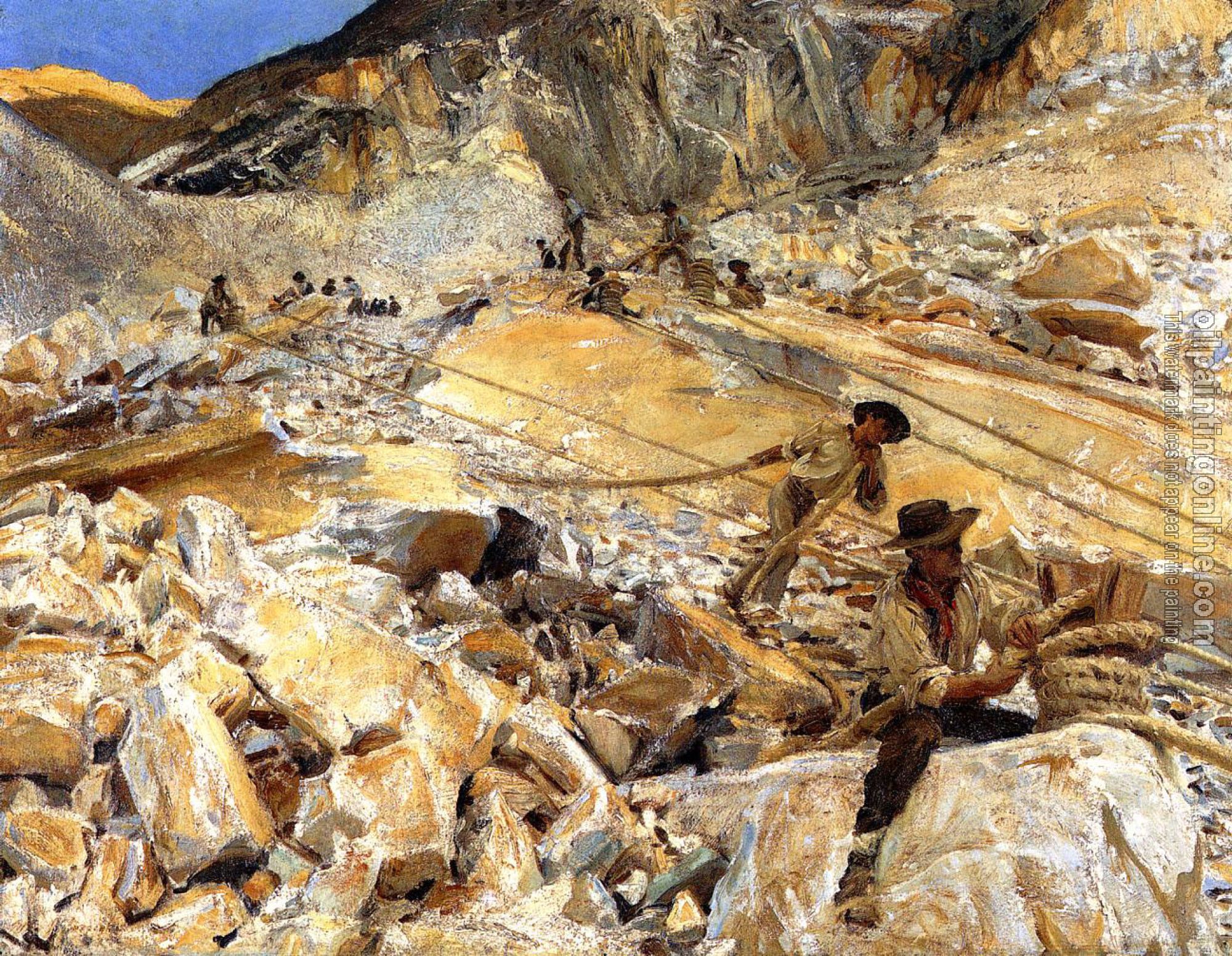 Sargent, John Singer - Bringing Down Marble from the Quarries in Carrara
